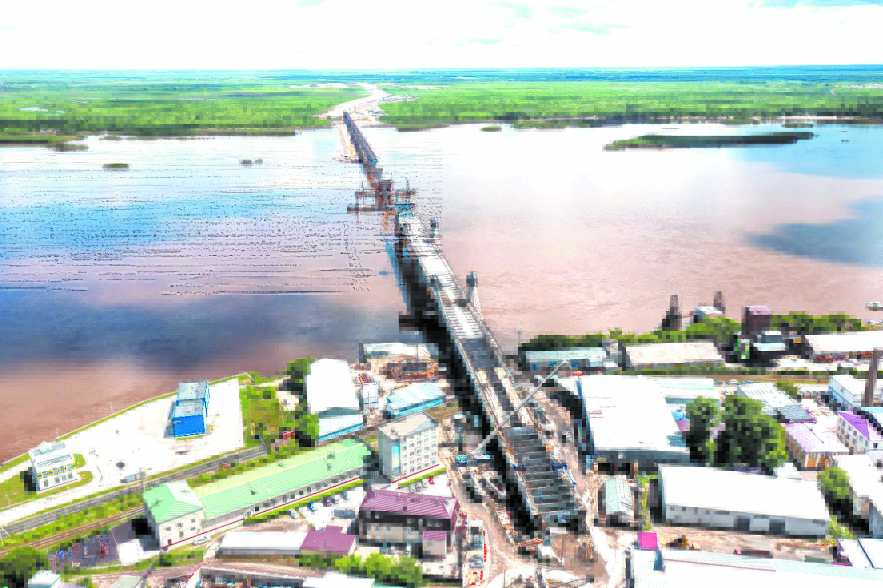 Большая вода город Благовещенск мост через реку Зея